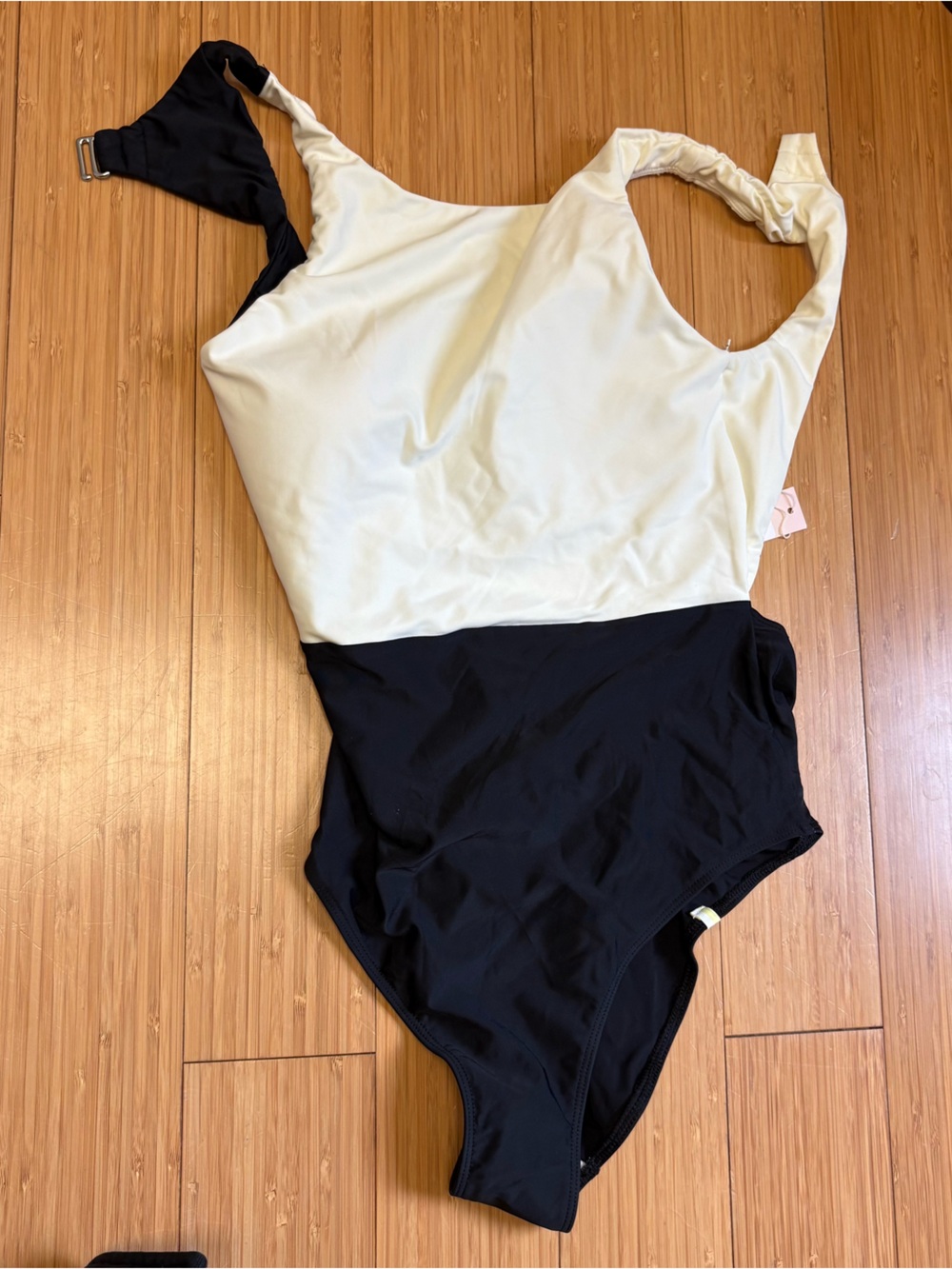 summersalt Black and Cream Colorblock One-Piece